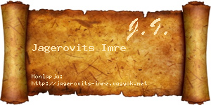 Jagerovits Imre névjegykártya